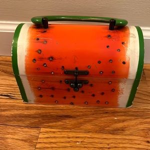 Vintage wooden strawberry purse.